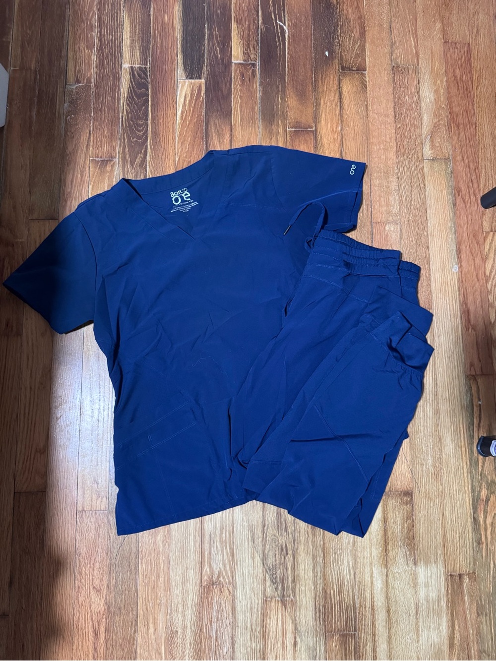 Navy Blue Barco one Scrub Top, jacket & Pants Set